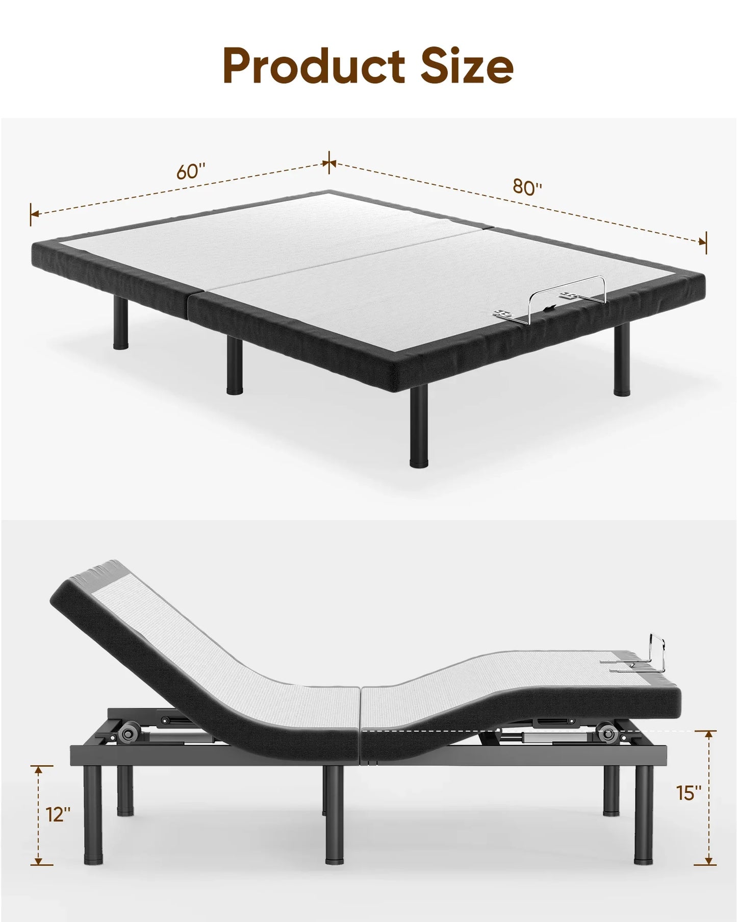 Adjustable Bed Frame with Massage