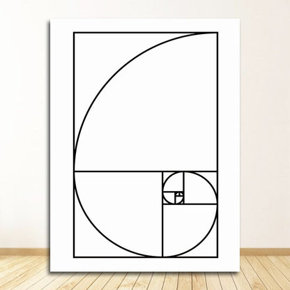 Fibonacci Spiral Blueprint Canvas Art