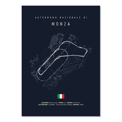 Formula 1 Imola Monaco Track Circuit Canvas Art