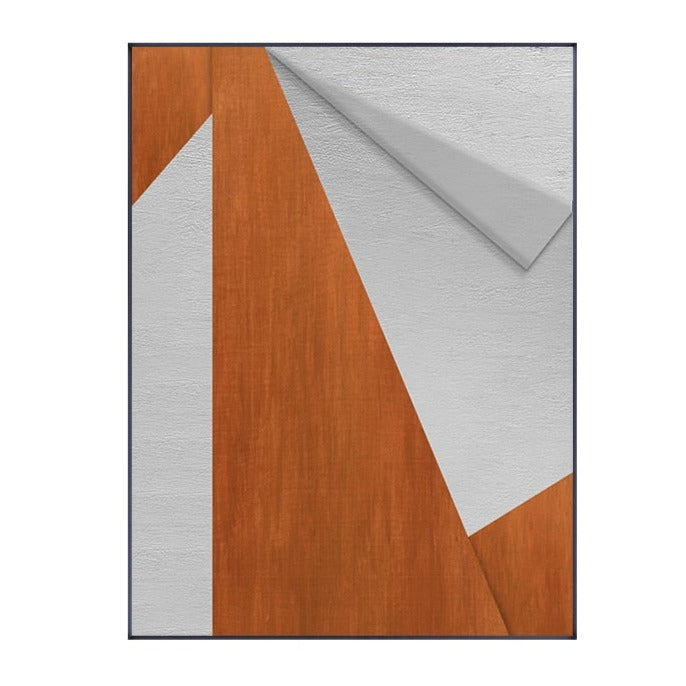 Modern Geometry Orange Canvas Art