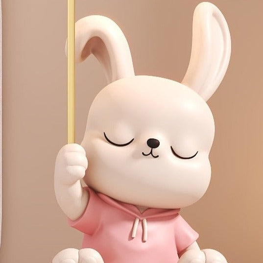 Cute Bunny Statue with Light and Bluetooth Speaker