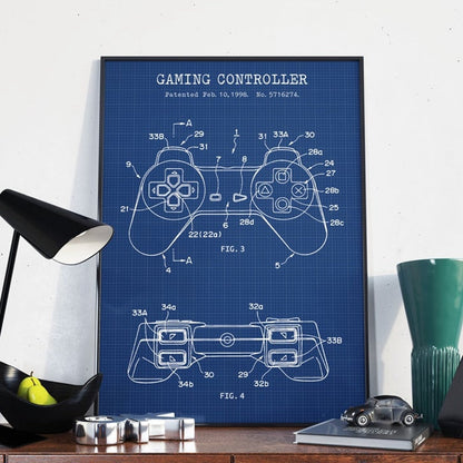 Gaming Controller Blueprint Canvas Art