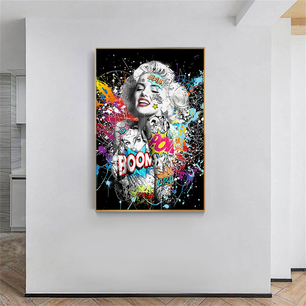 Marilyn Monroe Pop Street Graffiti Fashion Canvas Art