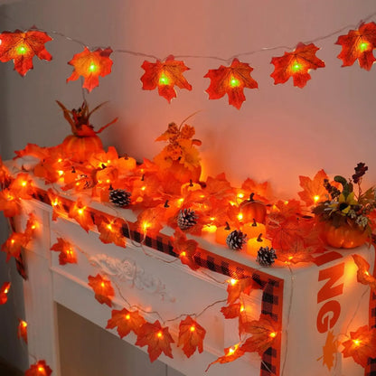 LED Maple Leaf String Lights