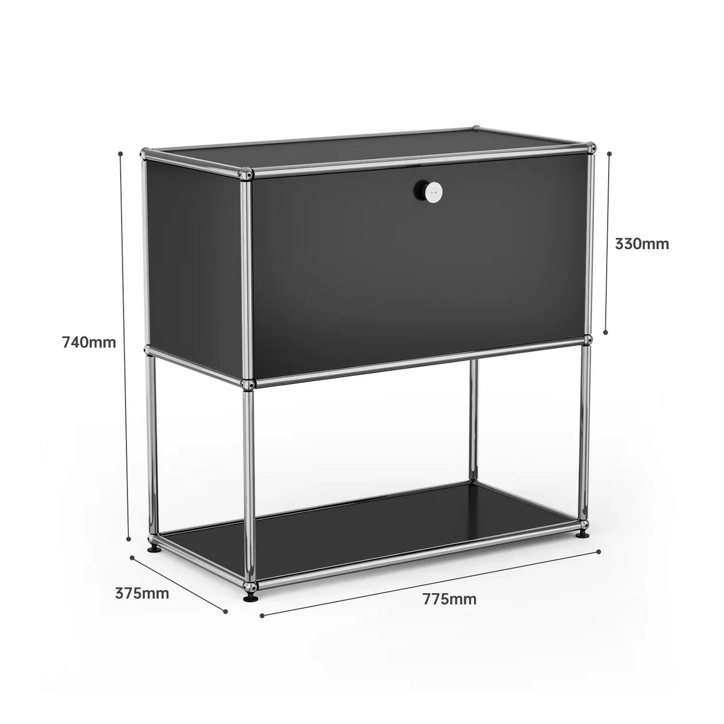 USM Haller Black Modular Storage Cabinet Replica