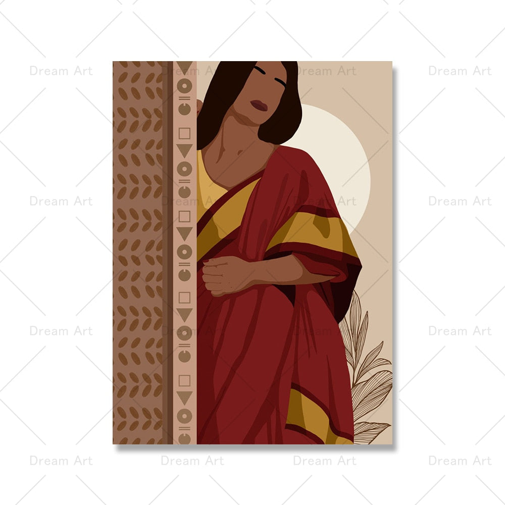 Indian Woman Wall Art Canvas