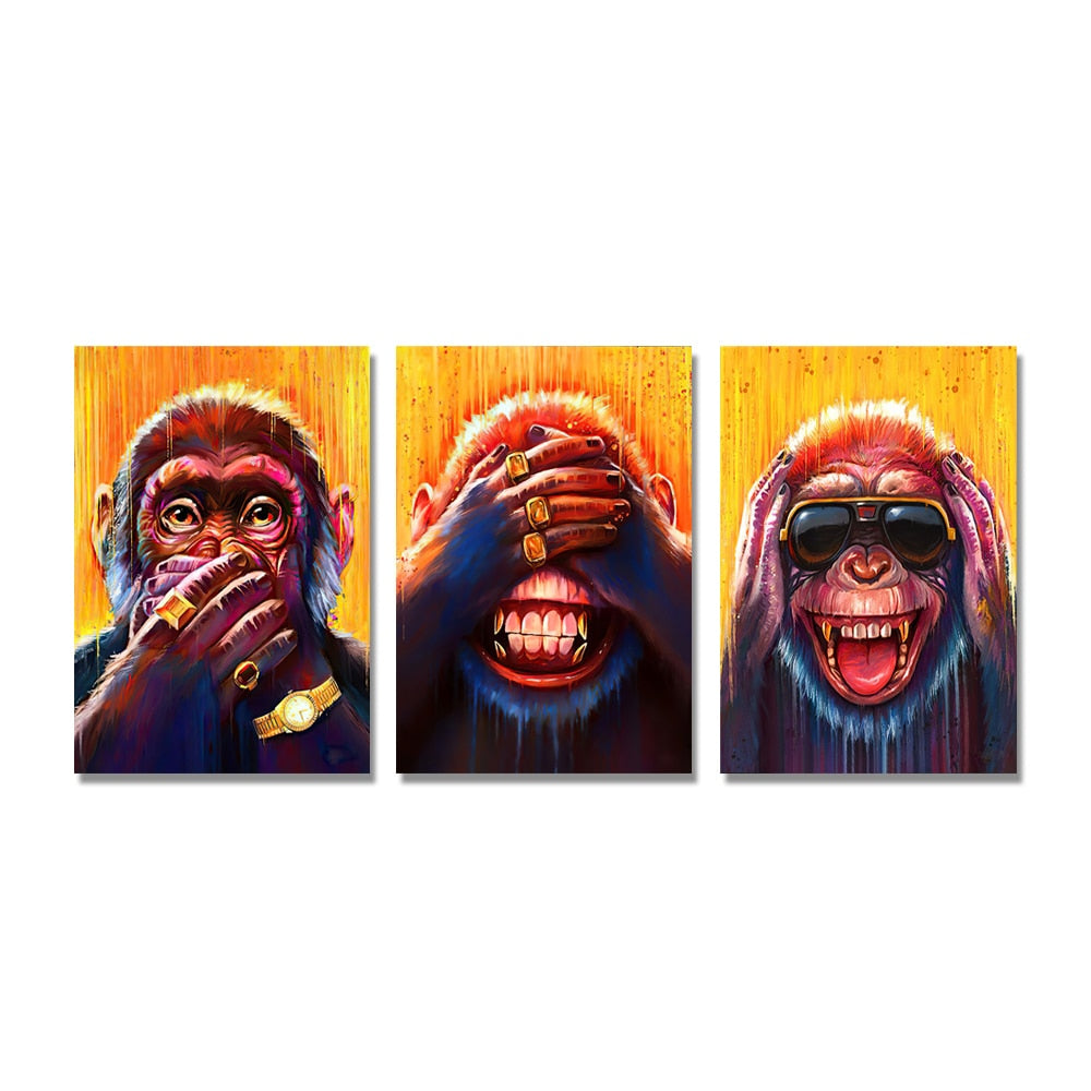 Chimpanzee with Sunglasses Canvas Art