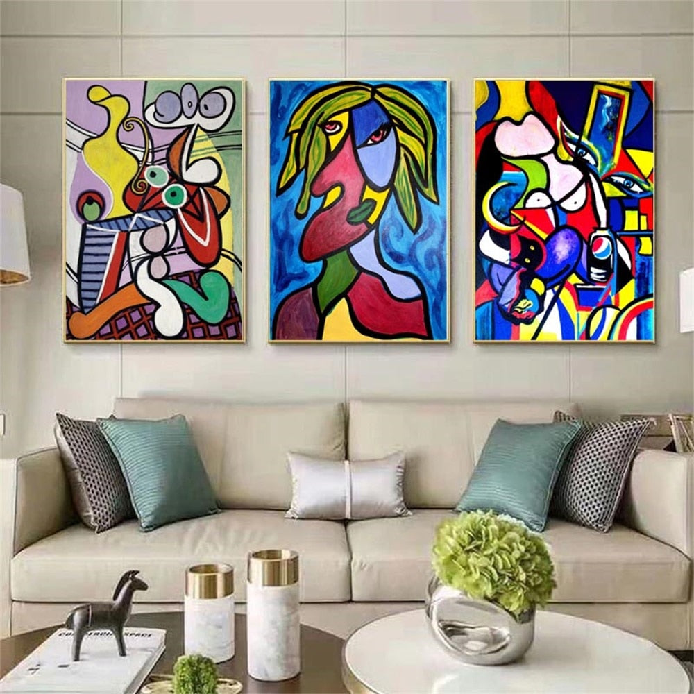 Abstract Picasso Graffiti Figure Canvas Art