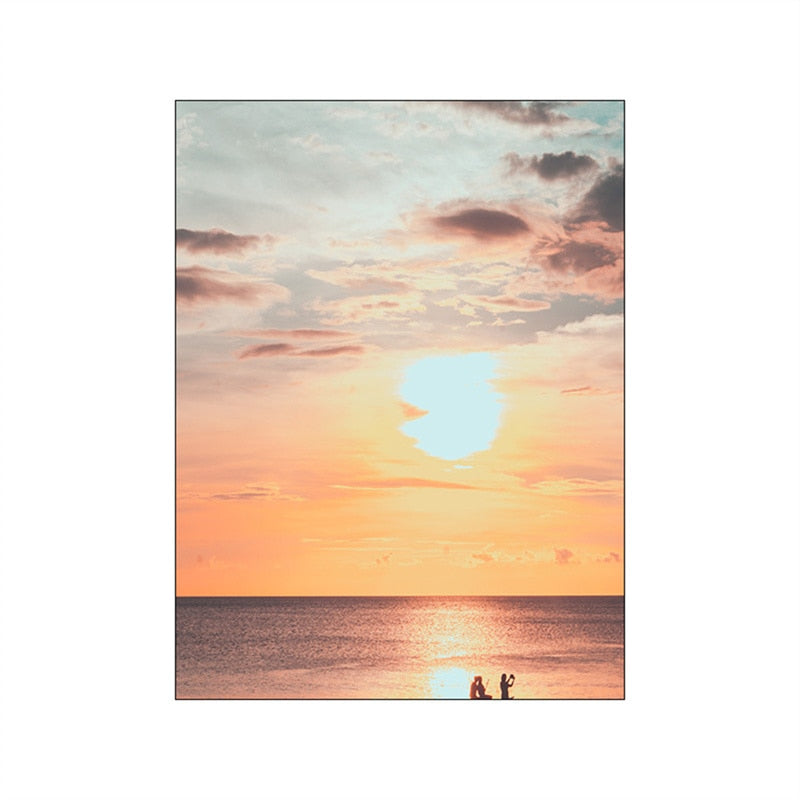 Tropical Blue Ocean and Sky Canvas Art