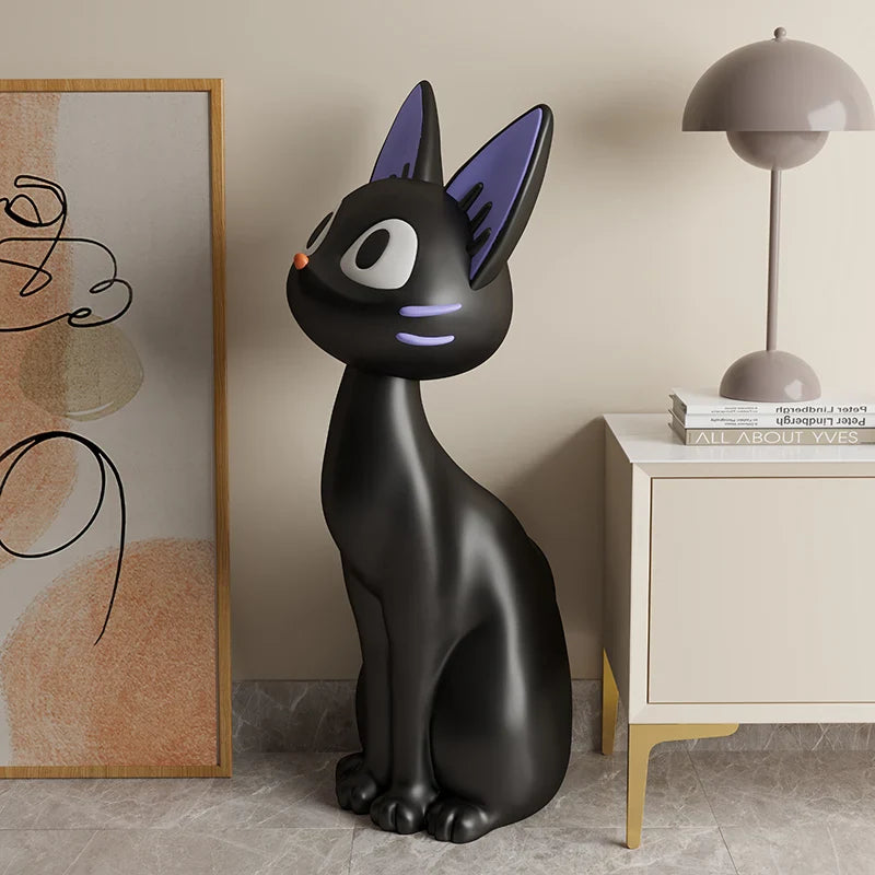 Black Cat Floor Ornament Statue