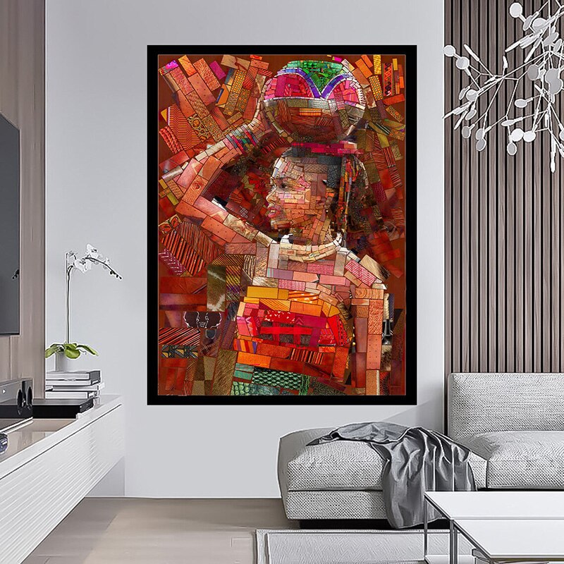 African Ethnic Mosaic Canvas Art