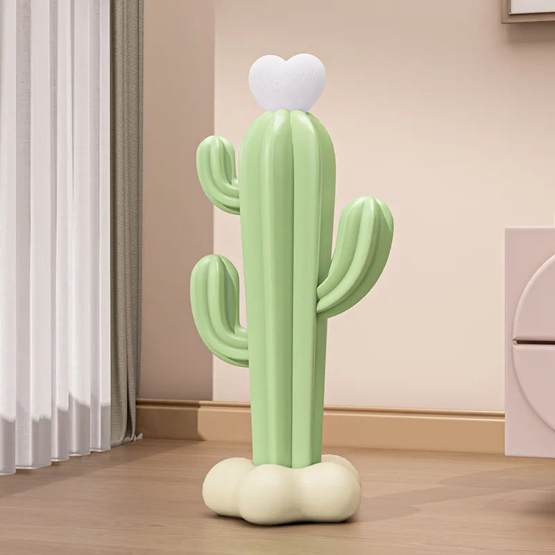 Cute Cactus Heart Lamp Landing Floor Ornament