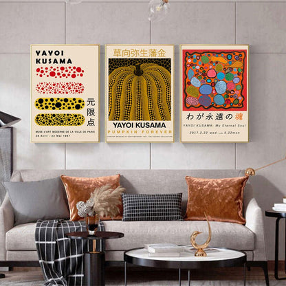 Yayoi Kusama Exhibition Gallery Canvas Art