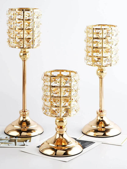 Crystal Gold Candle Holder