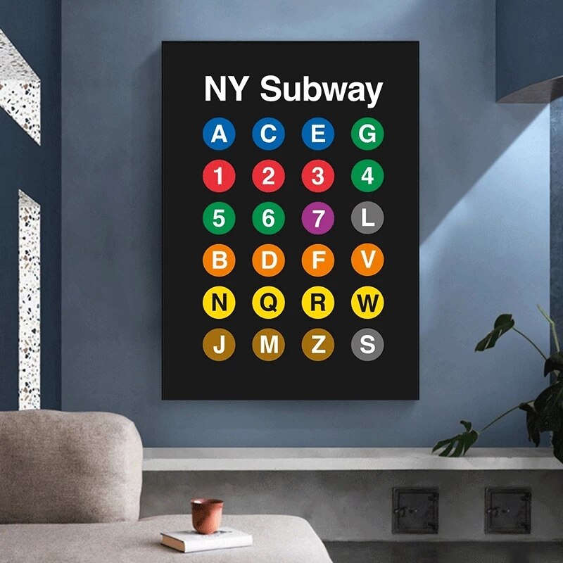 New York Subway Lines Canvas Art