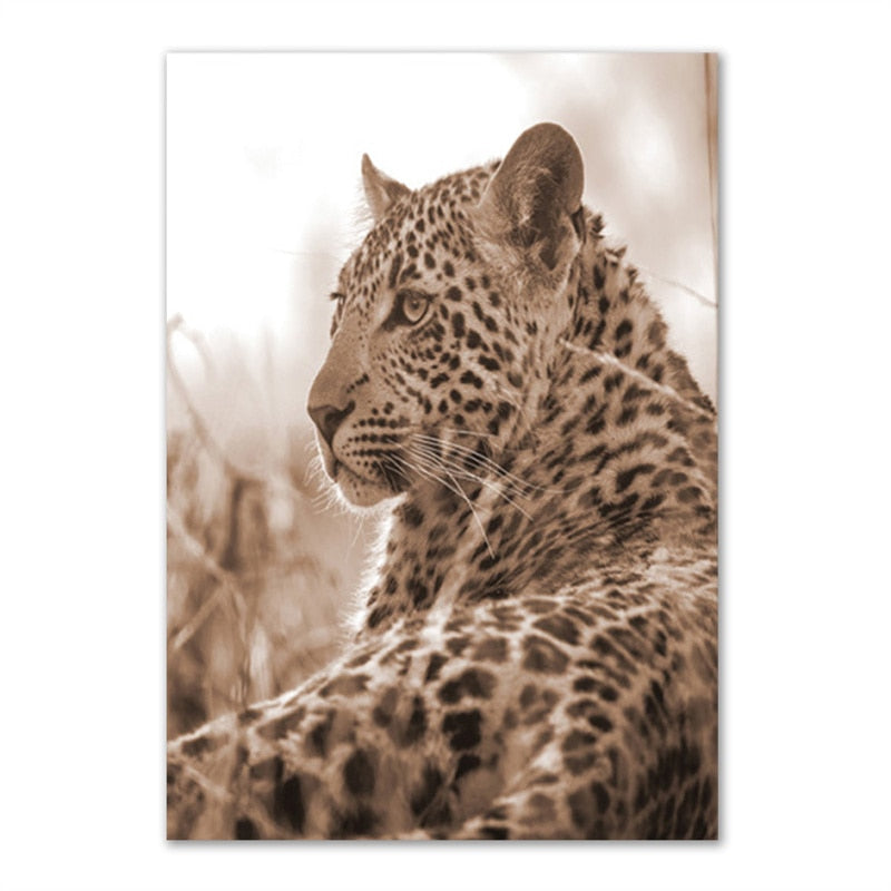 Animals in African Grassland Canvas Art