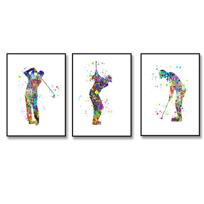 Man Golf Watercolor Canvas