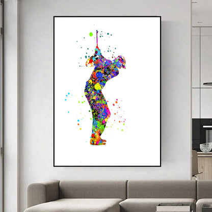 Man Golf Watercolor Canvas