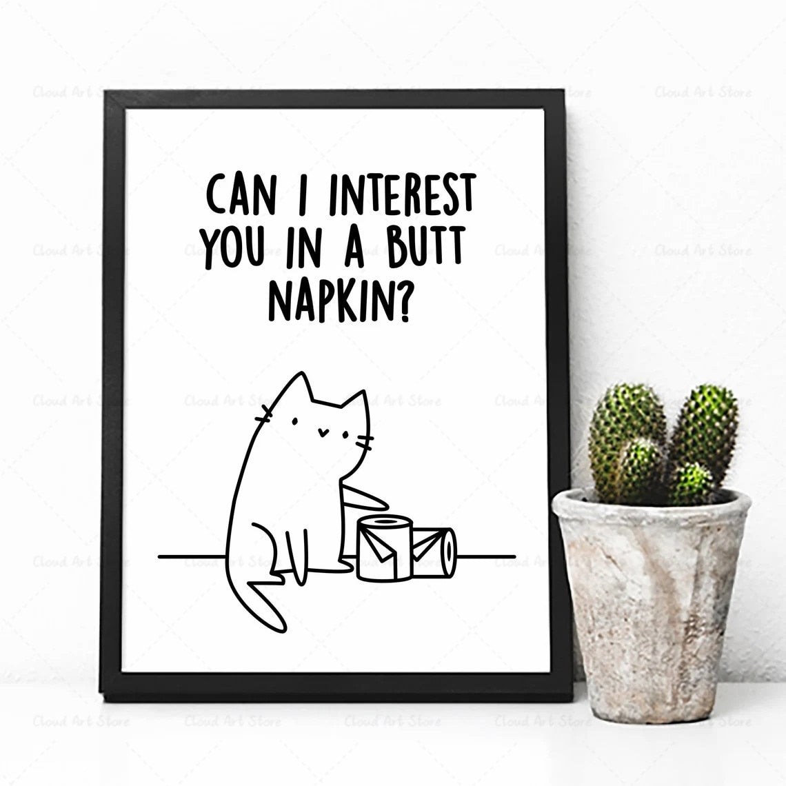 Funny Cat Gallery Wall Art Canvas