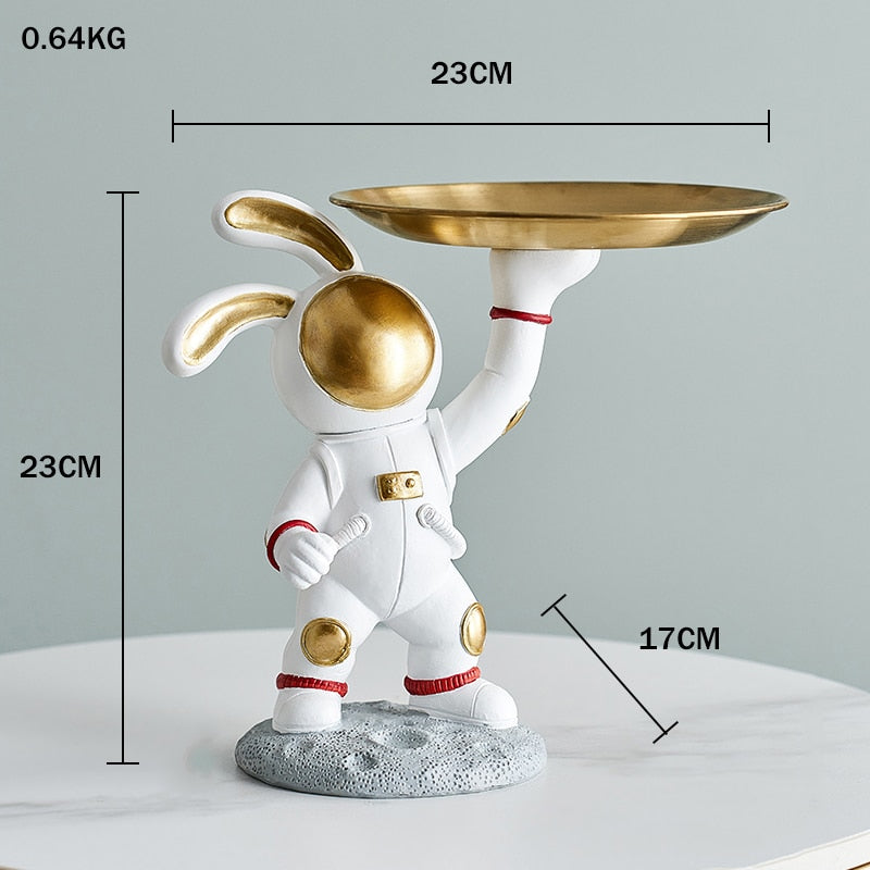 Rabbit Astronaut Storage Statue