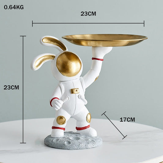 Rabbit Astronaut Storage Statue