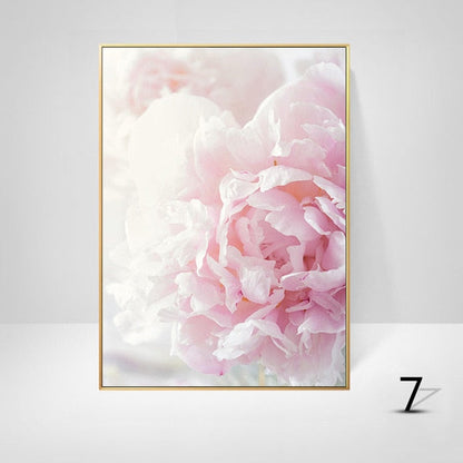 Pink Peony Flower Wall Art Canvas