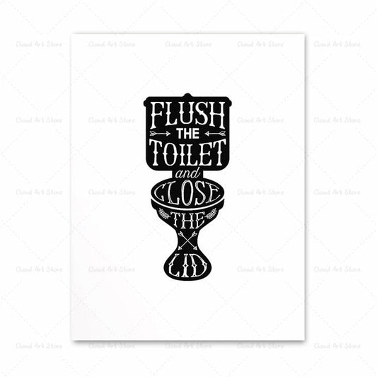 Funny Toilet Bathroom Wall Art Canvas