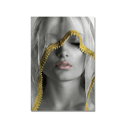 Gold Woman Oil Painting Wall Art Canvas