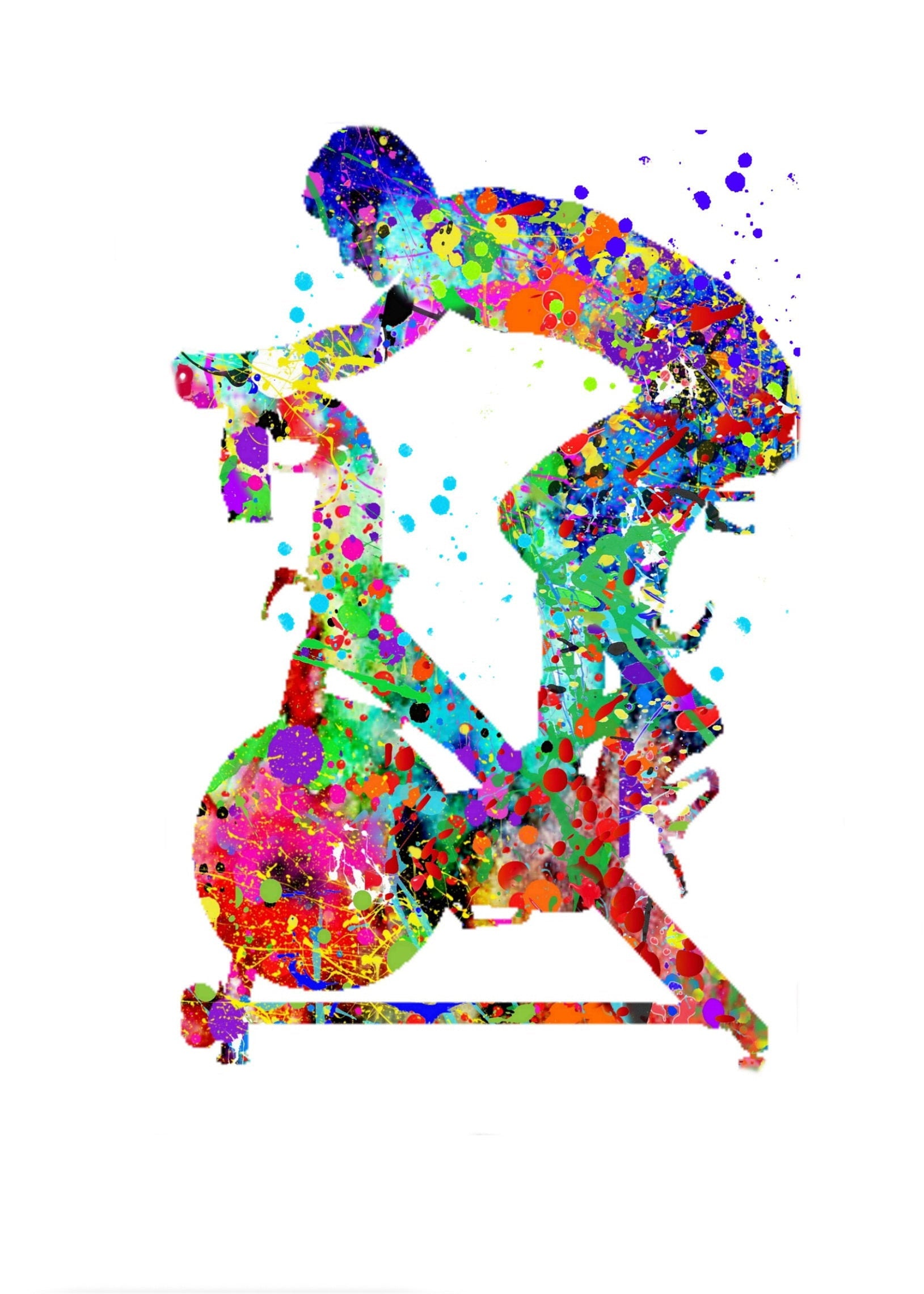 Exercise Bike Watercolor Gym Canvas Art