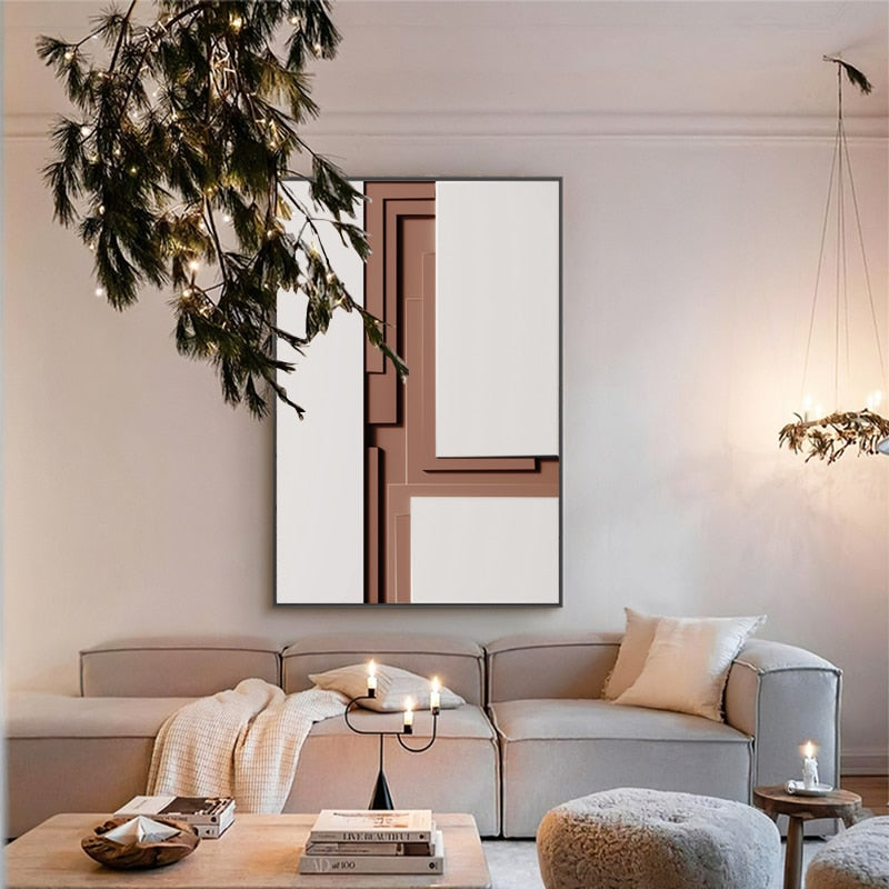 Abstract Brown 3D Painting Canvas Art