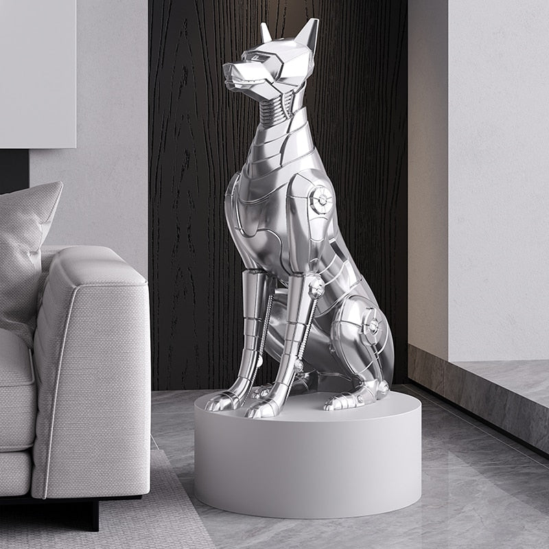 Electroplated Robot Dog Floor Ornament