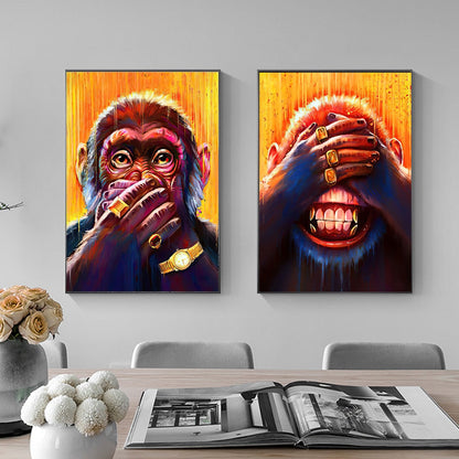 Chimpanzee with Sunglasses Canvas Art