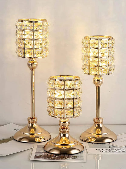 Crystal Gold Candle Holder