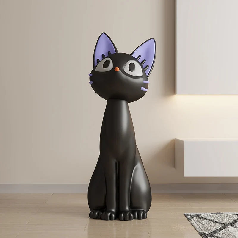 Black Cat Floor Ornament Statue