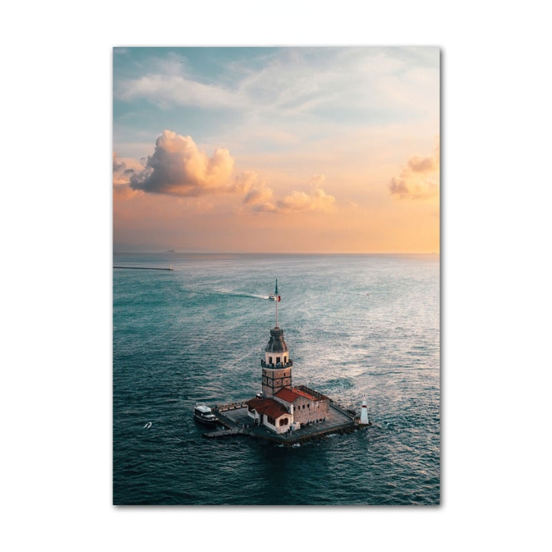 Turkey Mountain Sea Canvas Art