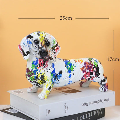 Graffiti Dachshund Resin Statue