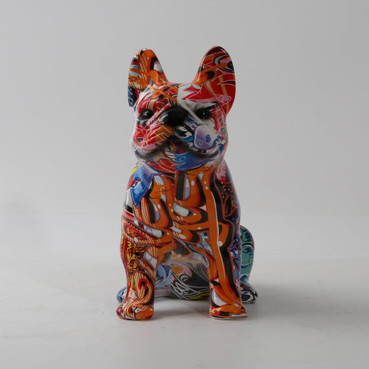 Graffiti Bulldog Dog Resin Statue