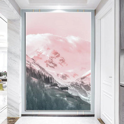 Pink Snow Mountain Canvas Art