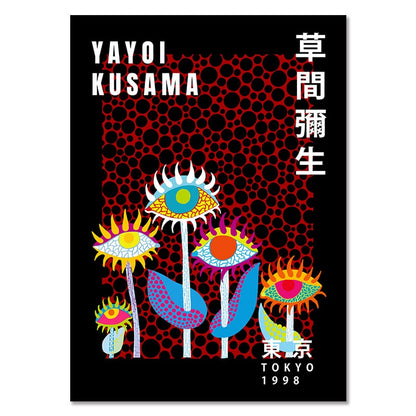 Yayoi Kusama Mushroom Canvas Art