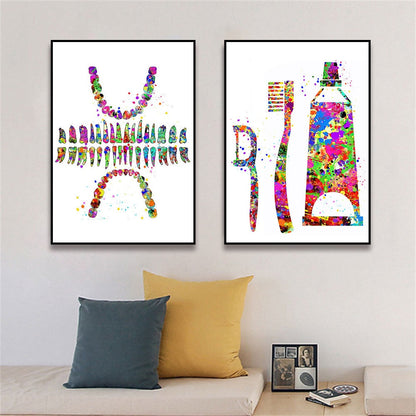 Dental Watercolor Dentist Medical Canvas Art