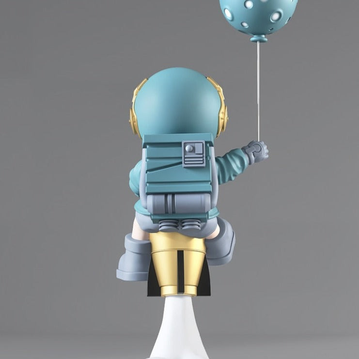 Balloon Astronaut Rocket Large Statue