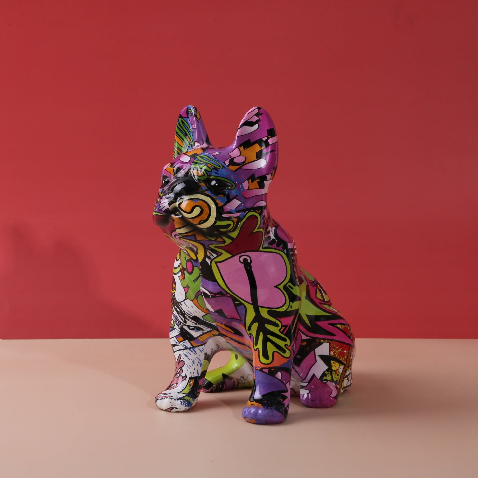 Graffiti Bulldog Dog Resin Statue