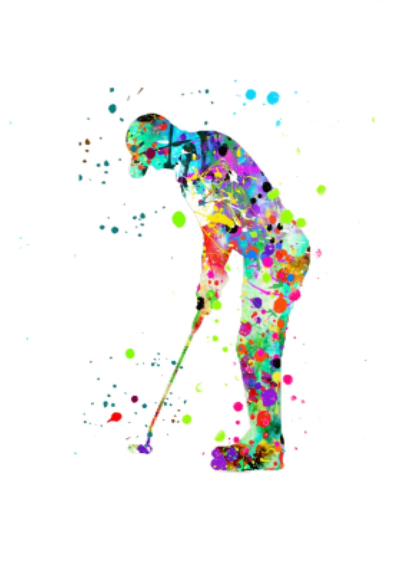 Man Golf Watercolor Canvas