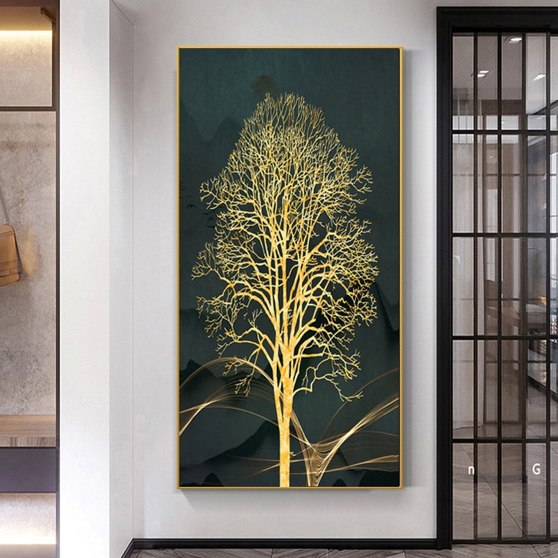 Golden Tree Canvas Art