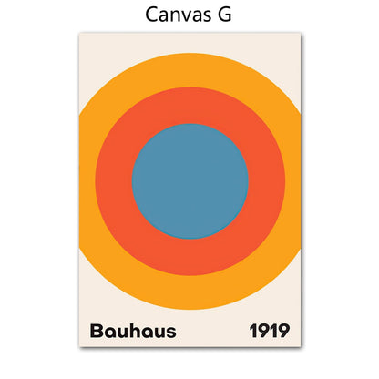 Bauhaus Abstract Colorful Geometric Canvas Art