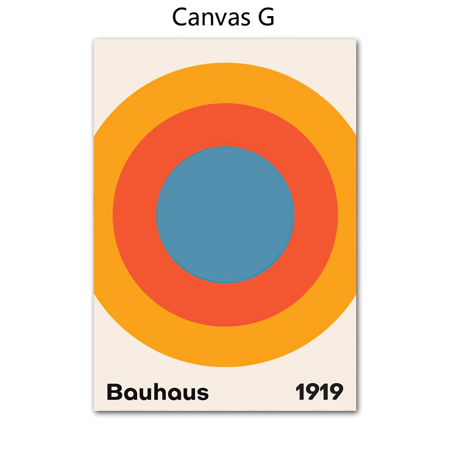 Bauhaus Abstract Colorful Geometric Canvas Art