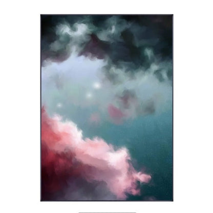 Pink White Clouds Canvas Art