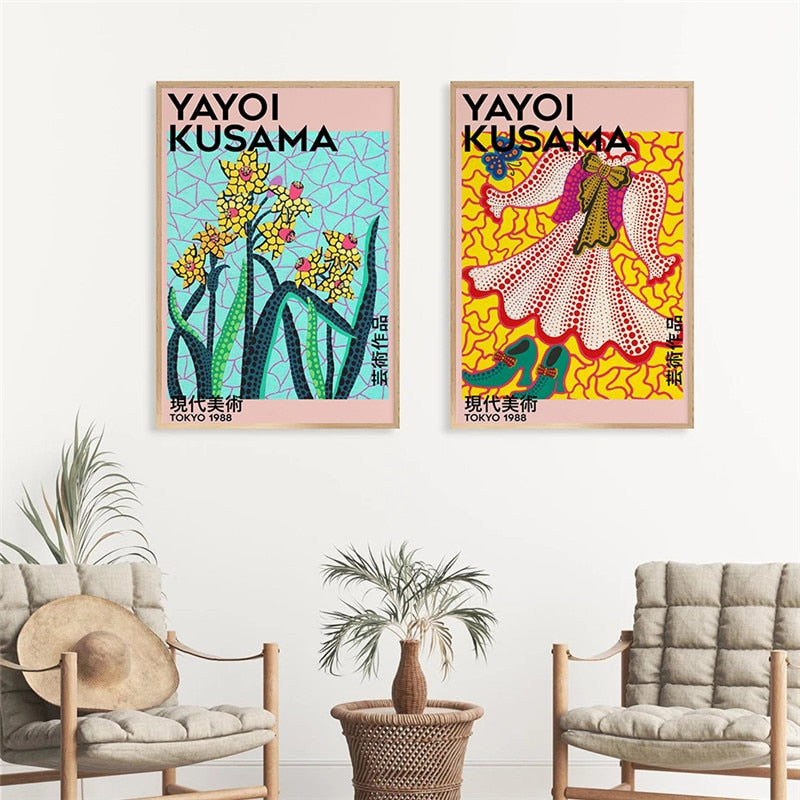 Yayoi Kusama Exhibition Wall Art Canvas