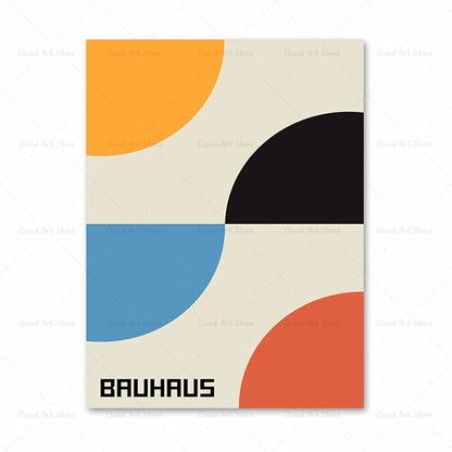 Abstract Bauhaus Geometric Wall Art Canvas