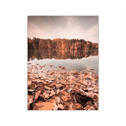 Autumn Forest Lake Canvas Art